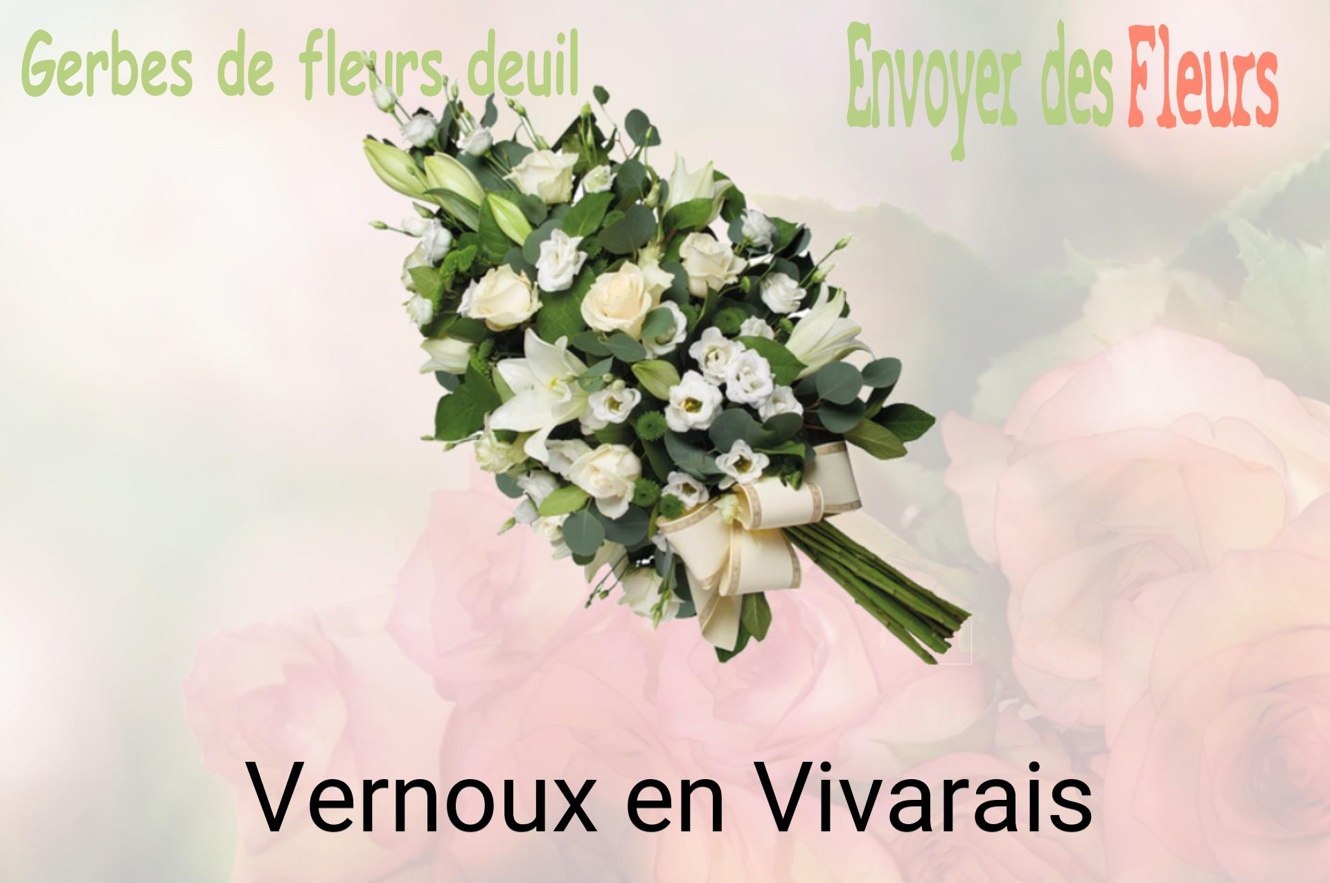 Gerbe de fleurs de deuil livrée à Vernoux-en-Vivarais